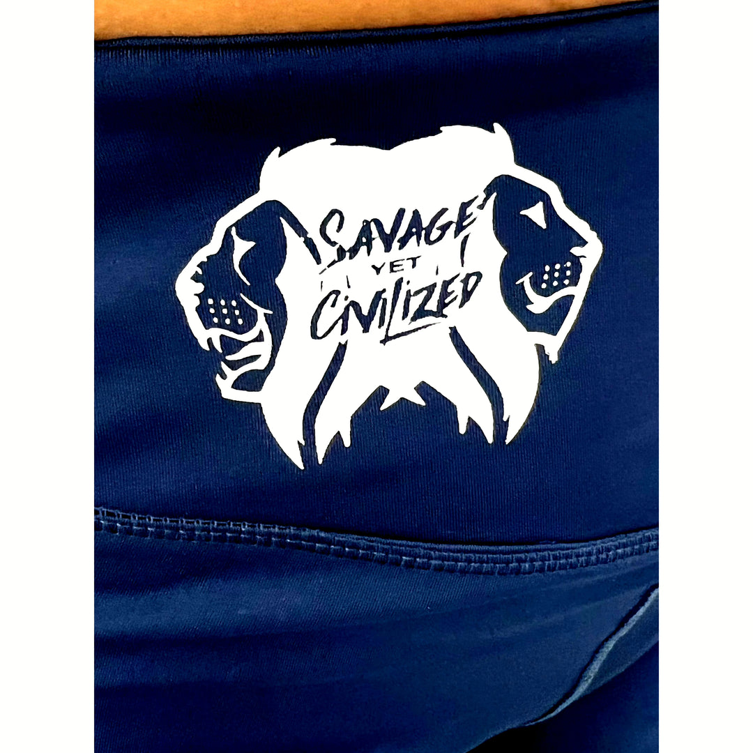 Yoga Pants- SYC (NAVY BLUE) Savage Yet Civilized Apparel 
