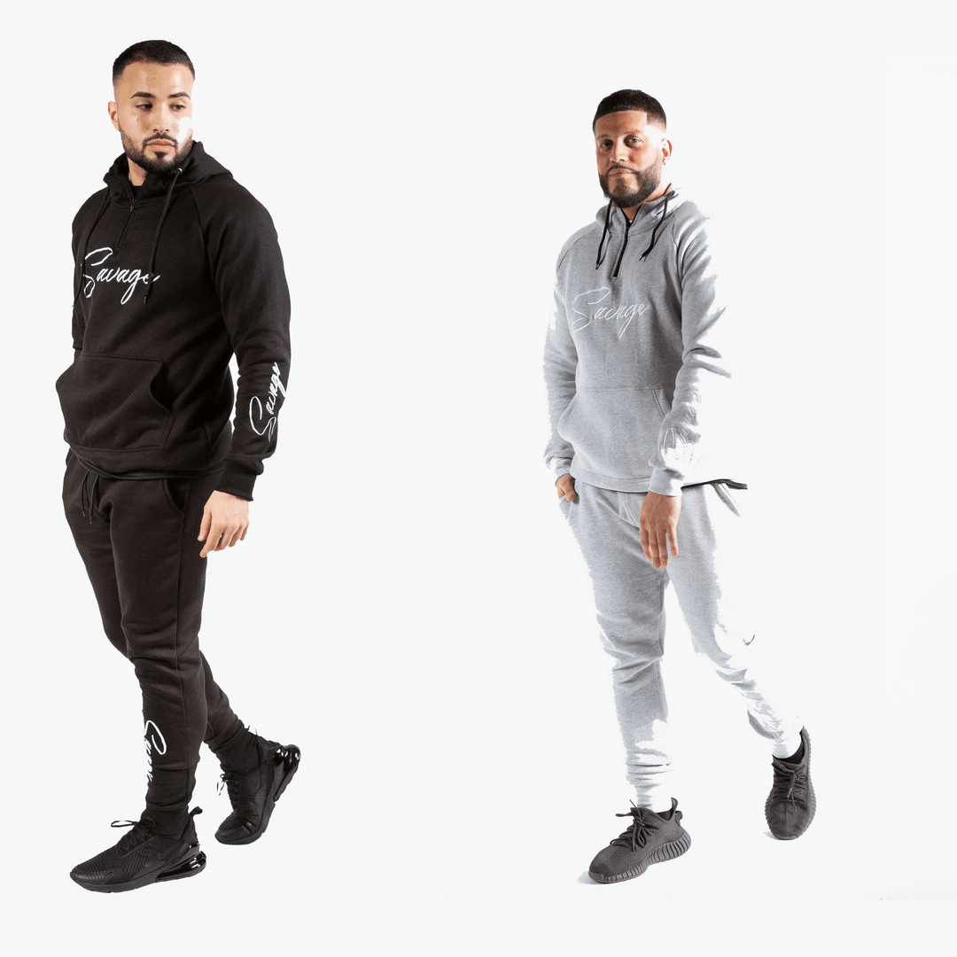 PACKAGE DEAL 2 JOGGERSUITS  "BLACK & GREY" - Savage Yet Civilized Apparel 